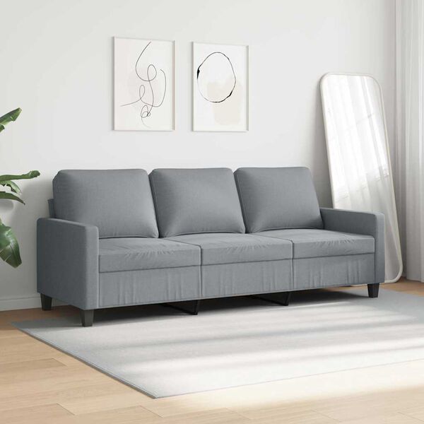 vidaXL Canap&eacute; &agrave; 3 places Gris clair 180 cm Tissu