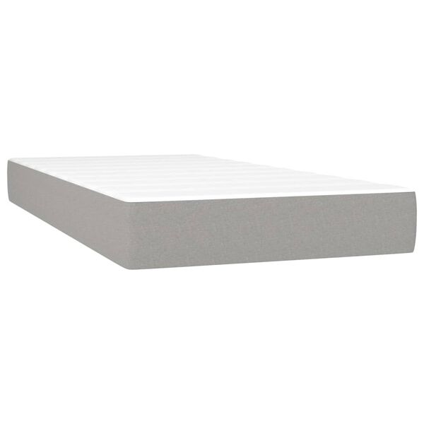 vidaXL Matelas de lit &agrave; ressorts ensach&eacute;s fermet&eacute; moyenne Gris clair 90x190x20cm Tissu