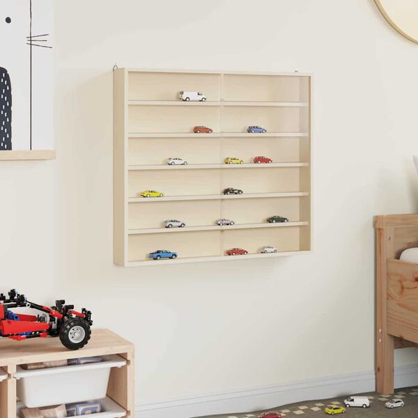 vidaXL Vitrine Murale avec &eacute;tag&egrave;re Beige 60 x 8,5 x 54 cm Contreplaqu&eacute;