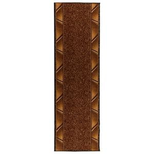 vidaXL Tapis Couloir FLORNES Tiss&eacute; Marron Zigzag 67 x 150 cm PP 7 mm