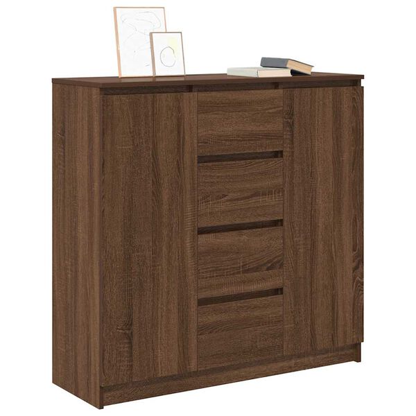 vidaXL Buffet tiroirs ch&ecirc;ne marron 100,5x35x98,5 cm bois d'ing&eacute;nierie