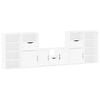 vidaXL Meubles TV 5 pcs avec rangement ODDA blanc bois de pin massif