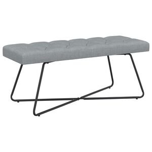 vidaXL Banc avec capitonnage bouton Gris clair 110 x 40 x 46 cm Tissu