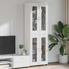 vidaXL Haut Armoire avec porte FLORIN Blanc brillant 60 x 35 x 182 cm