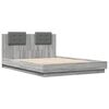 vidaXL Cadre de lit avec LED sans matelas sonoma gris 140x200 cm