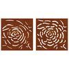 vidaXL D&eacute;corations murales jardin 2 pcs 55x55 cm design de rose