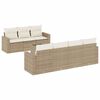 vidaXL Salon de jardin avec coussins 8 pcs beige r&eacute;sine tress&eacute;e