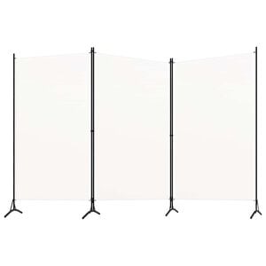 vidaXL Cloison de s&eacute;paration 3 panneaux Blanc 260x180 cm Tissu
