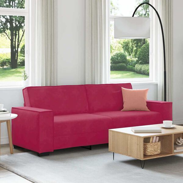 vidaXL Canap&eacute; &agrave; 3 places Rouge bordeaux 220x78x84 cm Velours
