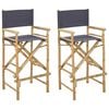 vidaXL Chaise de directeur pliante 2 pc Naturel Bambou
