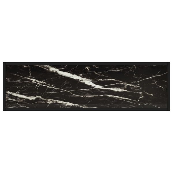 vidaXL Table console Noir 120x35x75 cm Verre tremp&eacute;