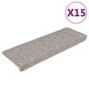 vidaXL Tapis d'escalier autocollants 15 pcs 65x21x4 cm Argent&eacute;