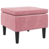 vidaXL Tabouret avec pieds en bois Rose Velours