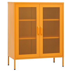 vidaXL Armoire de rangement Jaune moutarde 80 x 35 x 101,5 cm Acier