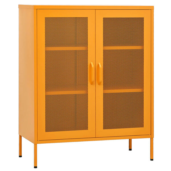 vidaXL Armoire de rangement Jaune moutarde 80 x 35 x 101,5 cm Acier