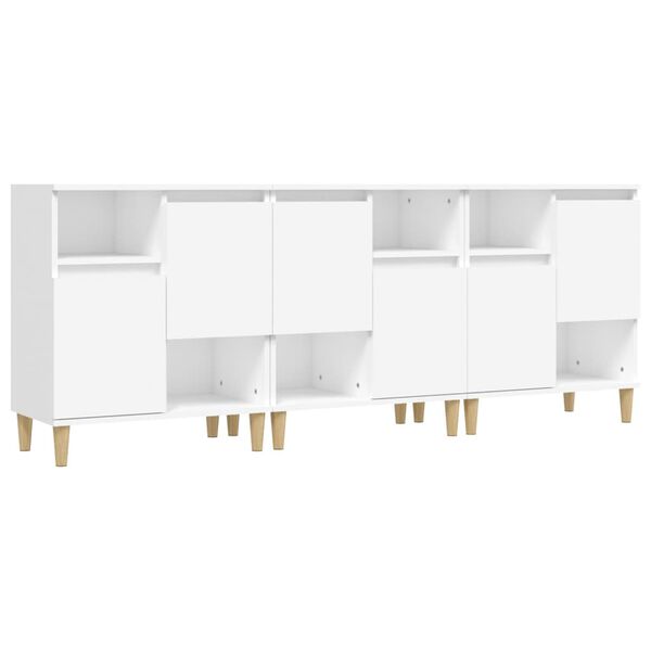 vidaXL Buffets 3 pcs blanc 60x35x70 cm bois d'ing&eacute;nierie