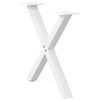 vidaXL Pieds de table basse en forme de X, 2 pi&egrave;ces, blanc, 50 x (42-43) cm, acier