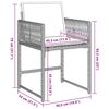 vidaXL Chaises de jardin avec coussins lot de 4 gris clair poly rotin