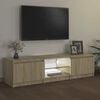 vidaXL Meuble TV avec lumi&egrave;res LED ch&ecirc;ne sonoma 140x40x36 cm