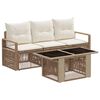 vidaXL Ensemble de canap&eacute; de jardin 4 pc Beige et blanc cr&egrave;me