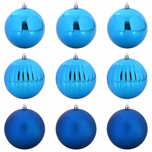 vidaXL Ensemble de Boules de No&euml;l XL 9 pc Bleu &Oslash; 15 cm Plastique