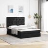 VidaXL Cadre de lit ottoman avec matelas noir 140x190 cm tissu
