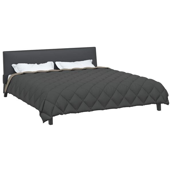 vidaXL Duvet d'hiver Gris clair et anthracite 240 x 260 cm Microfibre