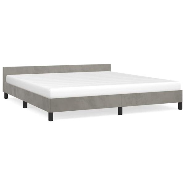 vidaXL Cadre de lit sans matelas gris clair 160x200 cm velours
