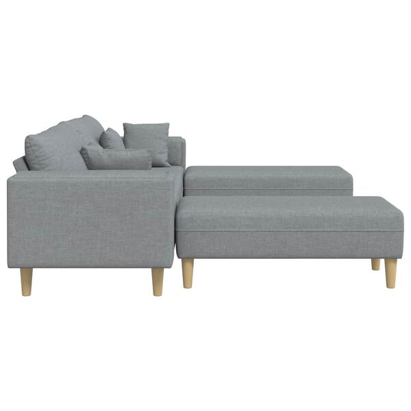 vidaXL Canap&eacute; avec coussin 3 pcs Gris clair tissu