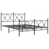 vidaXL Cadre de lit métal sans matelas avec pied de lit noir 140x190cm