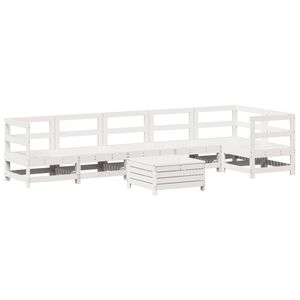 vidaXL Salon de jardin 7 pcs blanc bois de pin massif