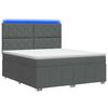 vidaXL Lit boxspring LED avec matelas Gris fonc&eacute; 140 x 190 cm Tissu