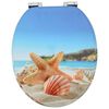 vidaXL Si&egrave;ge de toilette 2 pcs Coquillage de mer 44 x 38 cm