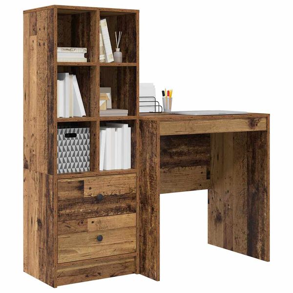 vidaXL Bureau avec tiroir 2 pcs Bois ancien