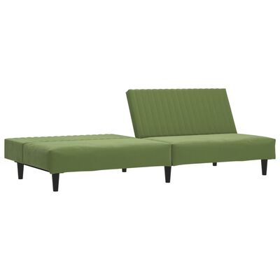 vidaXL Canapé-lit à 2 places vert clair velours