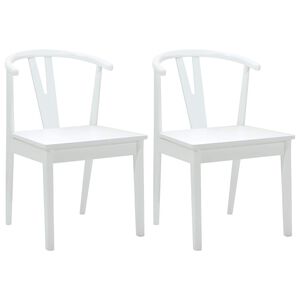 vidaXL Chaise de salle &agrave; manger 2 pc Bois de Caoutchouc Massif
