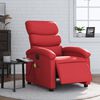 vidaXL Fauteuil de massage inclinable électrique rouge similicuir