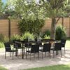 vidaXL Ensemble de salle &agrave; manger pour jardin 9 pcs Noir et gris