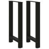 vidaXL Pieds de table de bar Noir 2 pi&egrave;ces 40 x (90-91) cm Acier