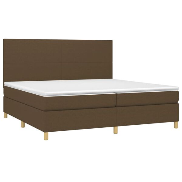 vidaXL Sommier à lattes de lit matelas et LED Marron foncé 200x200 cm