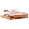 vidaXL Cadre de lit sans matelas cire marron 120x190cm bois pin massif