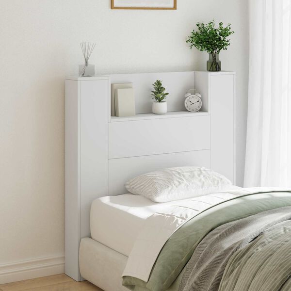 vidaXL Tête de lit Blanc 100 x 16,5 x 103,5 cm Bois d'ingénierie