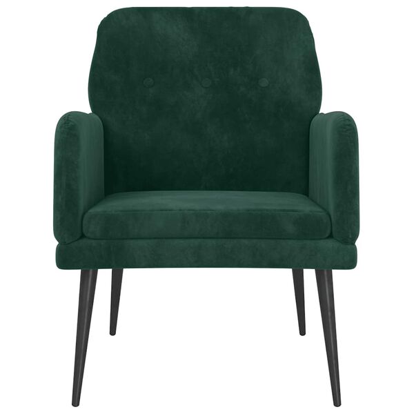 vidaXL Fauteuil Vert fonc&eacute; 62x79x79 cm Velours