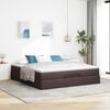 VidaXL Cadre de lit ottoman avec matelas marron fonc&eacute; 180x200 cm tissu