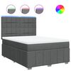 vidaXL Sommier &agrave; lattes de lit avec matelas Gris fonc&eacute; 140x200cm Tissu
