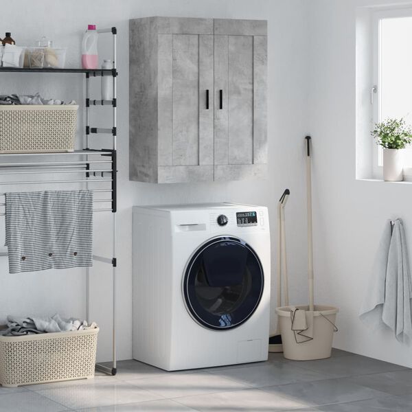 vidaXL Armoire murale gris béton 69,5x34x90 cm bois d'ingénierie