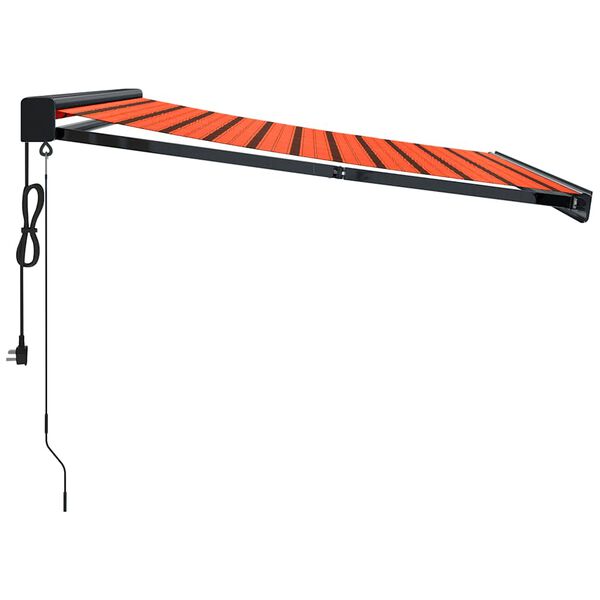 vidaXL Auvent r&eacute;tractable orange et marron 3x2,5 m tissu et aluminium