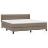 vidaXL Sommier &agrave; lattes de lit avec matelas Taupe 160x200 cm Tissu