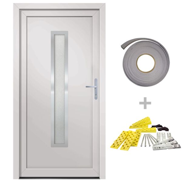 vidaXL Porte d'entr&eacute;e Blanc 108x208 cm PVC