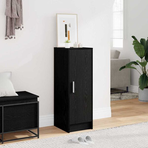 vidaXL Cabinet &agrave; chaussures avec &eacute;tag&egrave;re Ch&ecirc;ne noir 32 x 35 x 92 cm